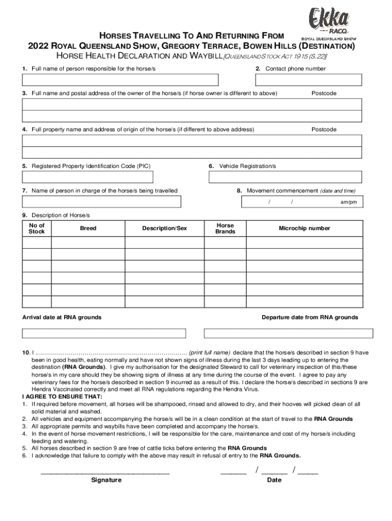 Fillable Online Ea horse health declaration Auto Services Digital Fax Email Print pdfFiller