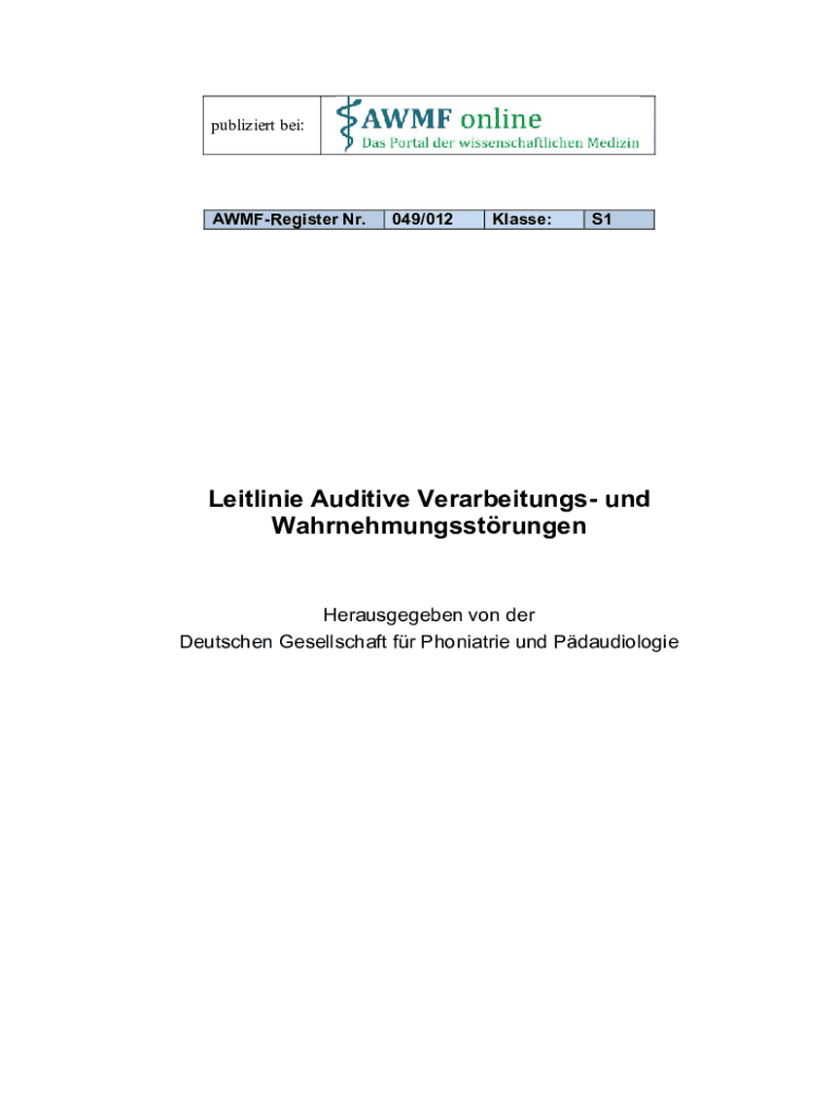 Ausfüllbar Online S1Leitlinie der Deutschen Gesellschaft fr Phoniatrie und Fax Email