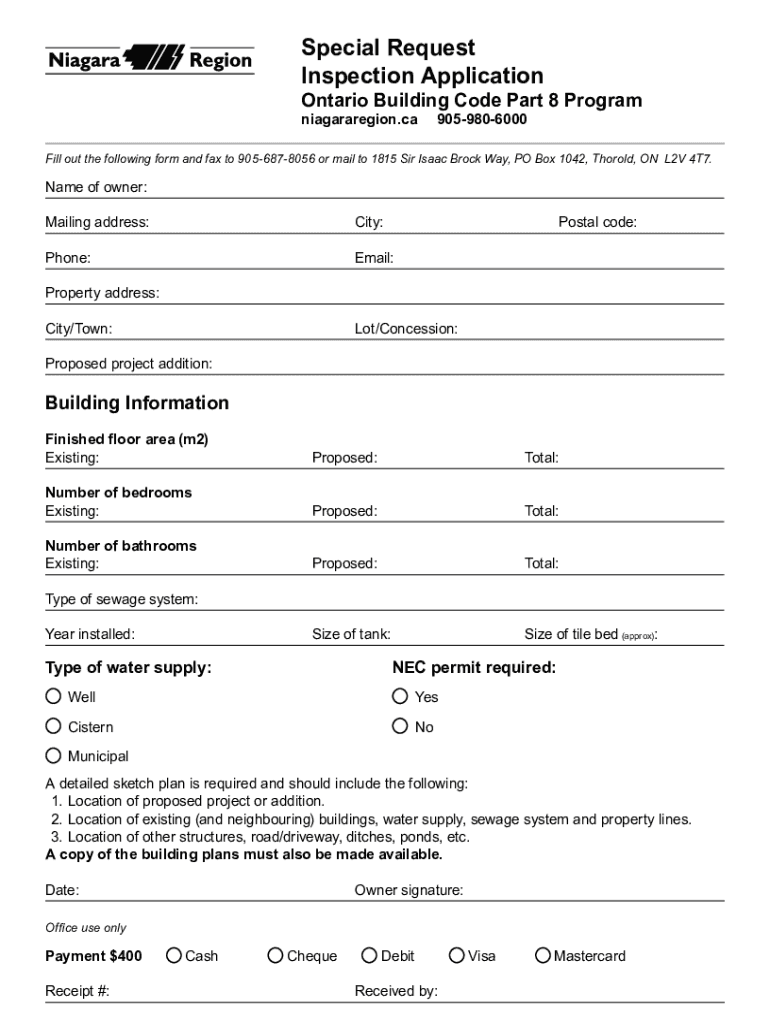 Fillable Online Special Request Inspection Form Fax Email Print pdfFiller