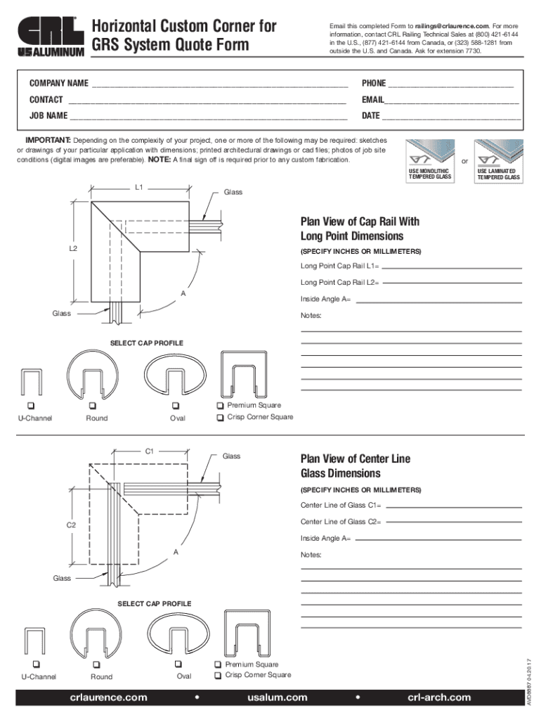Fillable Online grs glass railing dry glaze taperloc system Fax Email