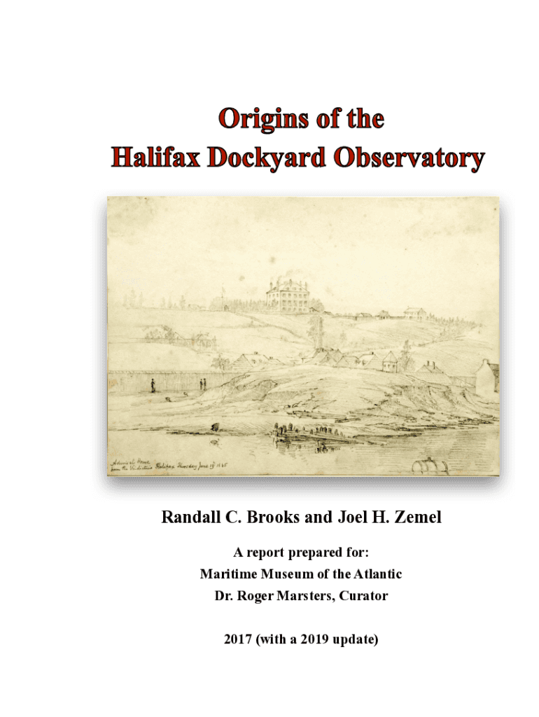Fillable Online Origins of the Halifax Dockyard Observatory Fax Email