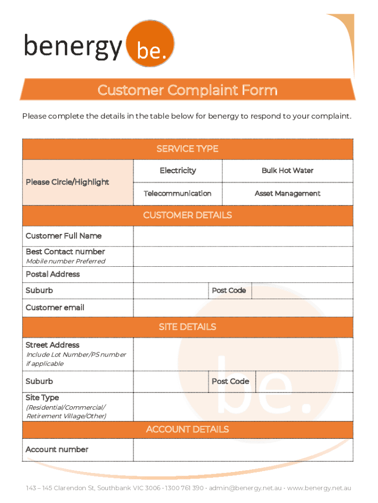 Fillable Online Complaints Registration Form Fax Email Print pdfFiller
