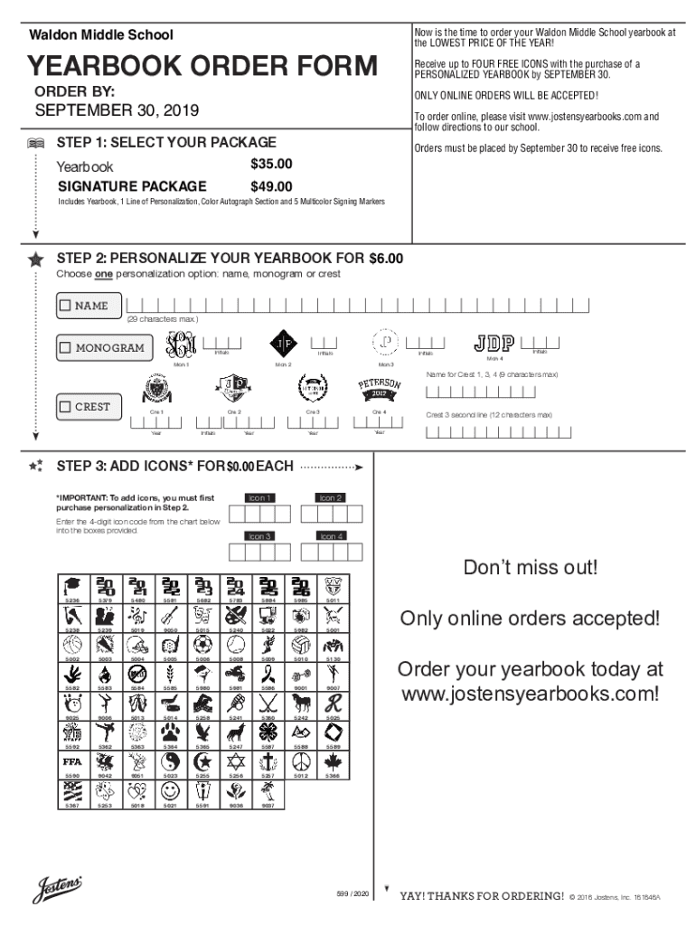 Fillable Online Waldon Middle School Lake Orion, MI Yearbooks