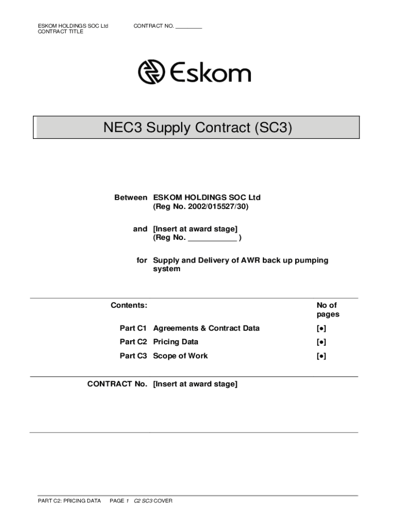 Fillable Online Nec3 short contract pdf Fax Email Print pdfFiller