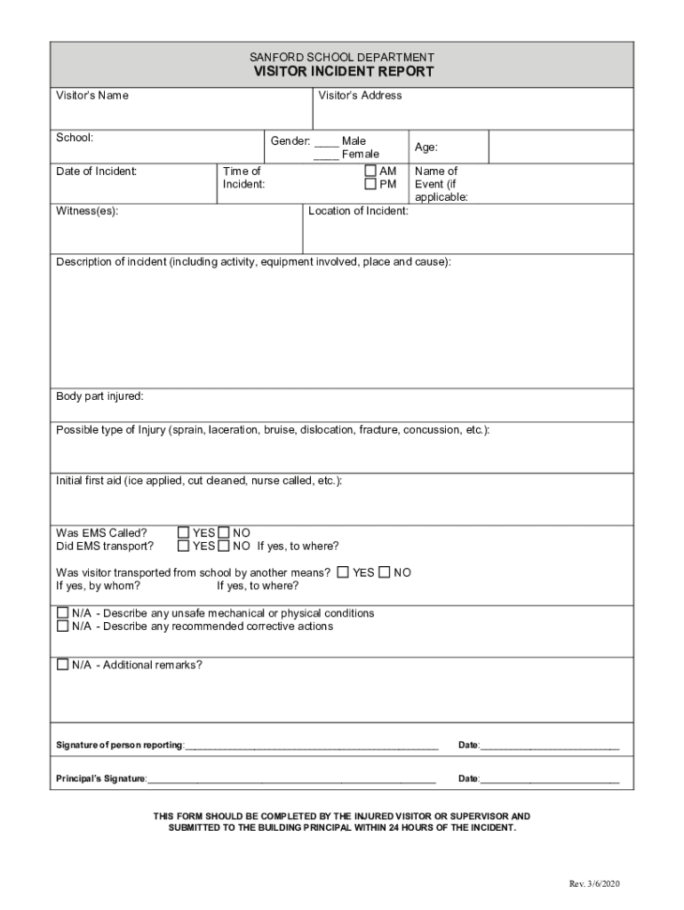 Fillable Online New Hampshire Child Care Licensing Injury / Incident