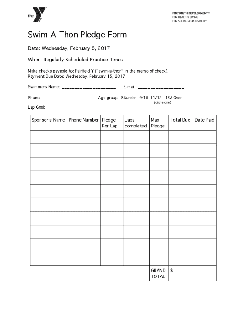 Fillable Online swimathonpledgeform.pdf Fax Email Print pdfFiller