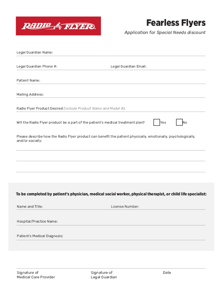 Fillable Online Special Needs Discount Form Fax Email Print pdfFiller