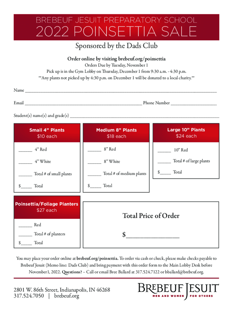 Fillable Online The deadline for... Brebeuf Jesuit Preparatory School