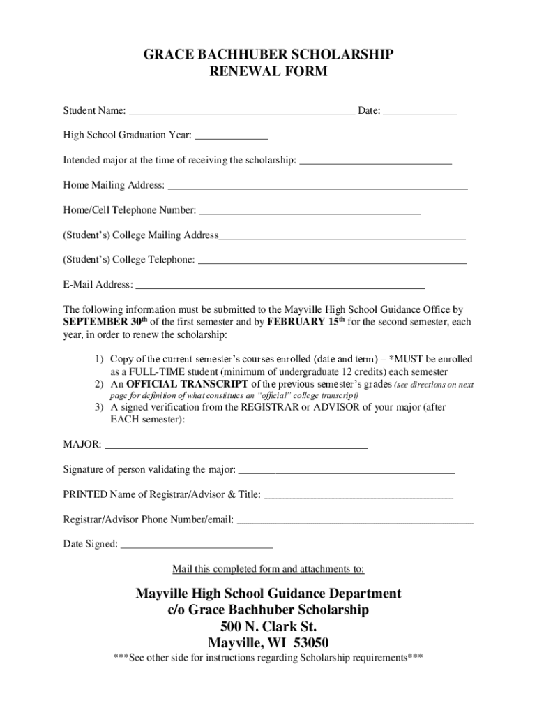 Fillable Online Mayville School District High School Counseling