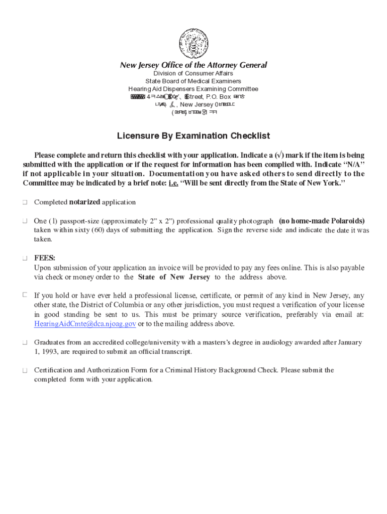Fillable Online Proposed RegulationHearing Aid Dispensers Examining Fax Email Print pdfFiller