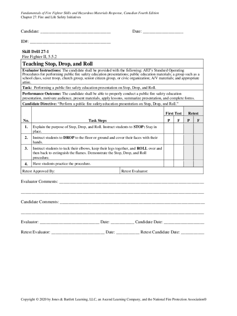 Fillable Online Fundamentals of Fire Fighter Skills & Hazardous