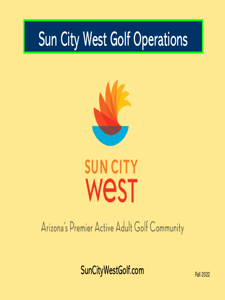 Fillable Online Golf Operations Sun City West Fax Email Print pdfFiller