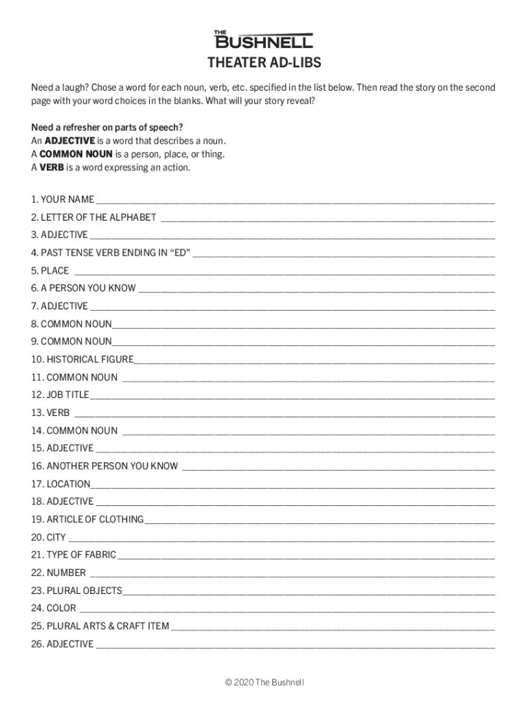 Fillable Online Funny fill in the blanks for friends Fax Email Print