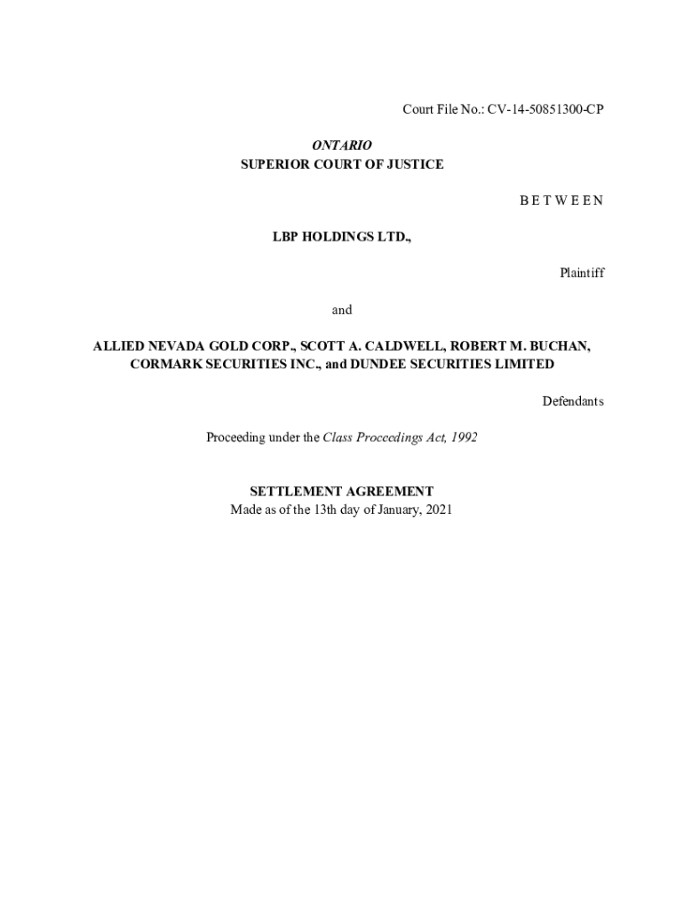 Fillable Online CA Settlement Agreement (3.9 fully executed) (1) Fax