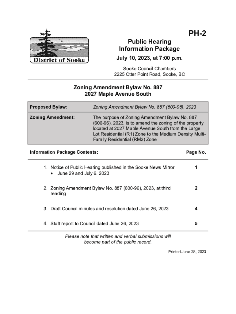 Fillable Online Zoning amendment gets a rough ride through Sooke