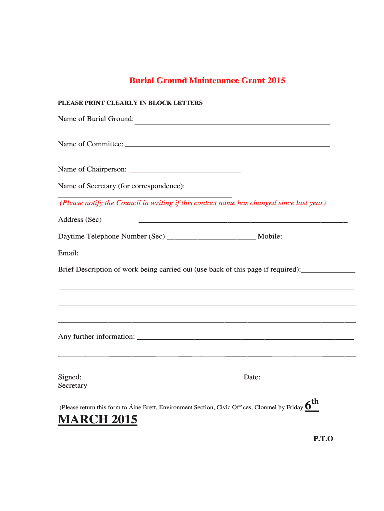 Fillable Online Burial Ground Grant Application Form 2015.pdf