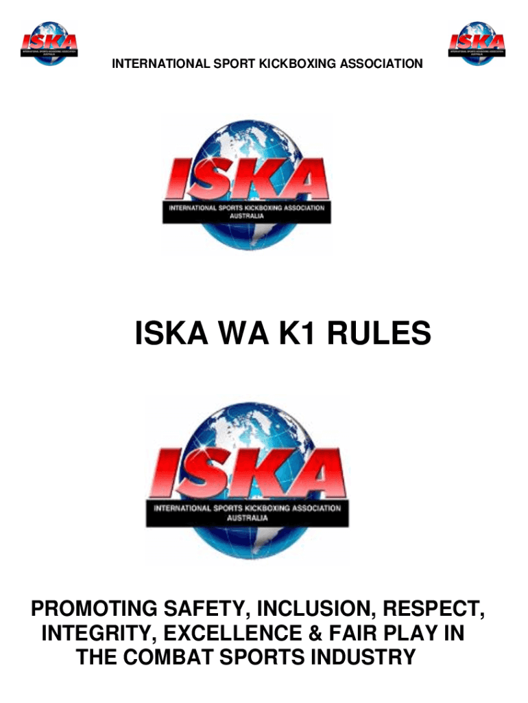 Fillable Online ISKA WA K1 RULES Fax Email Print pdfFiller