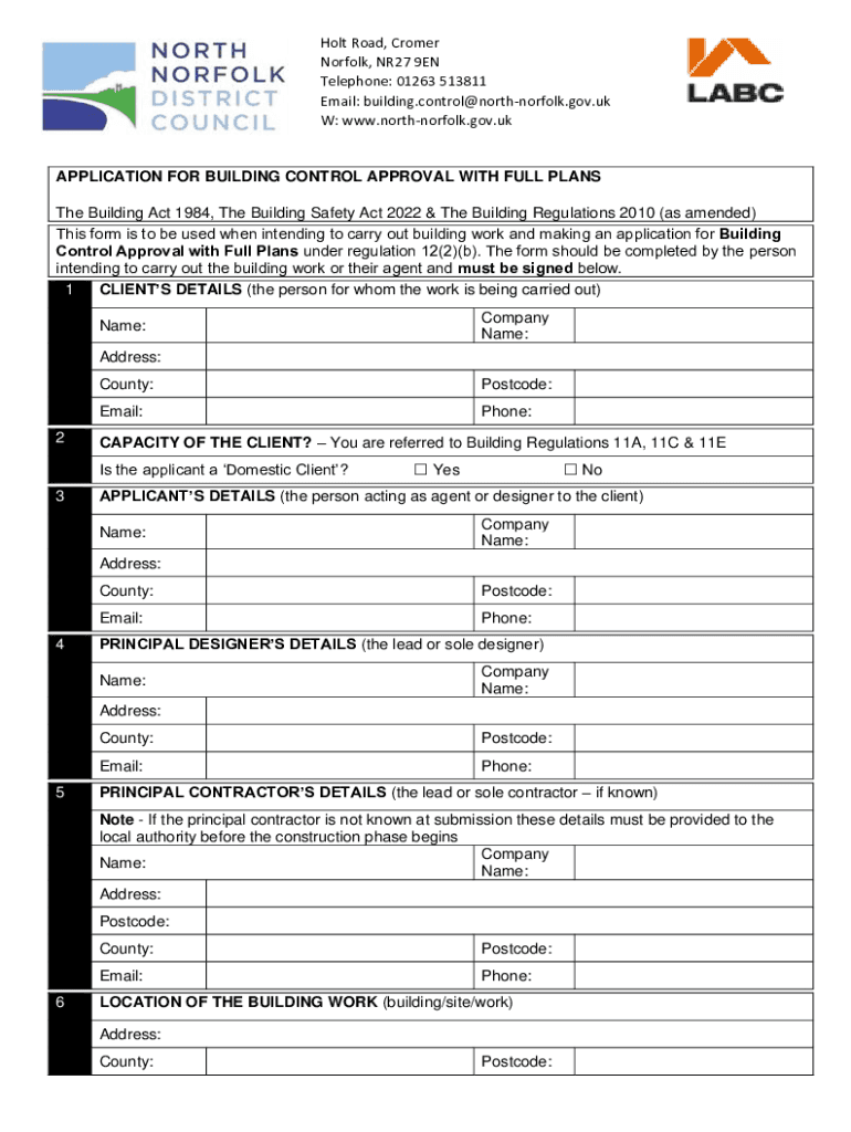 Fillable Online Building control contact us and areas covered Fax