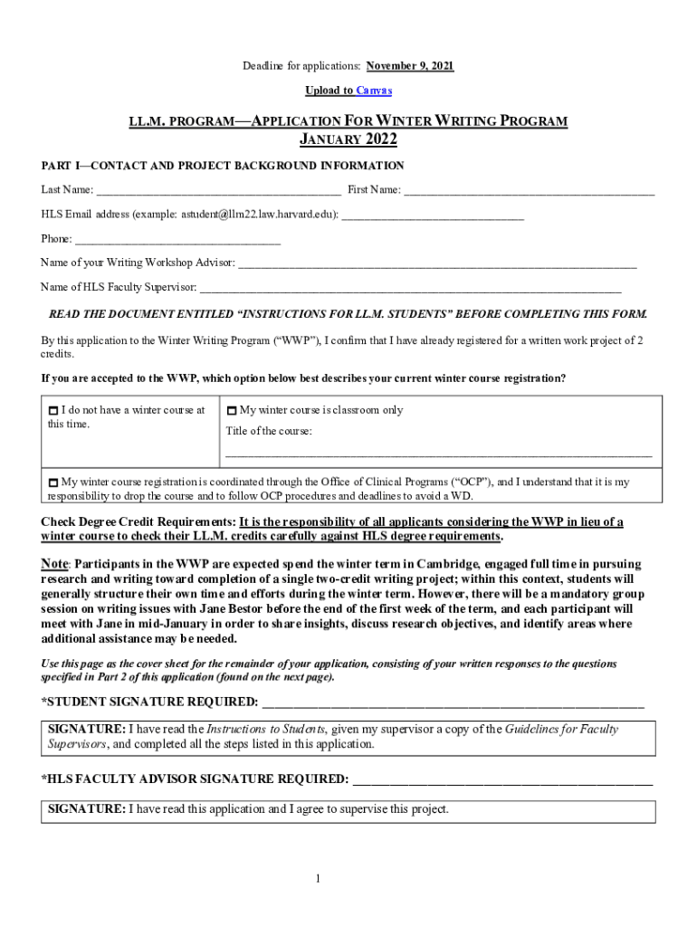 Fillable Online LL.M. Application Deadlines and Materials Fax Email