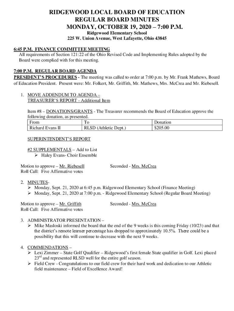 Fillable Online Ridgewood Elementary School in West Lafayette, OH Fax