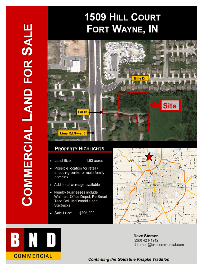 Fillable Online Commercial land at Lima and Carroll Road Fort Wayne