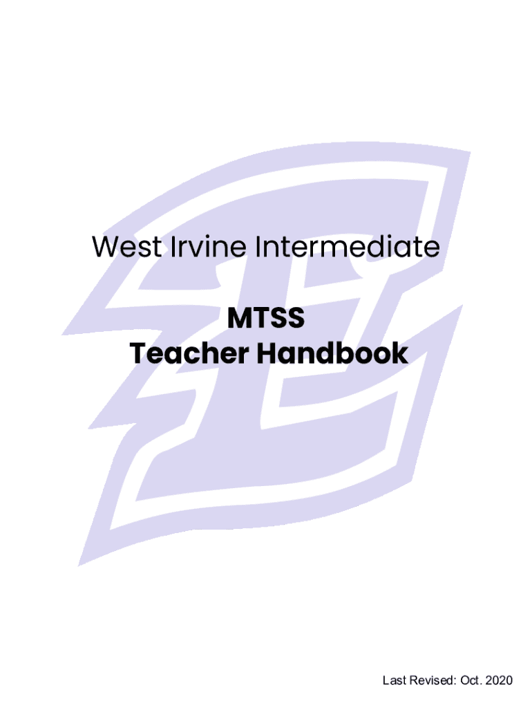 Fillable Online West Irvine Intermediate MTSS Teacher Handbook Fax