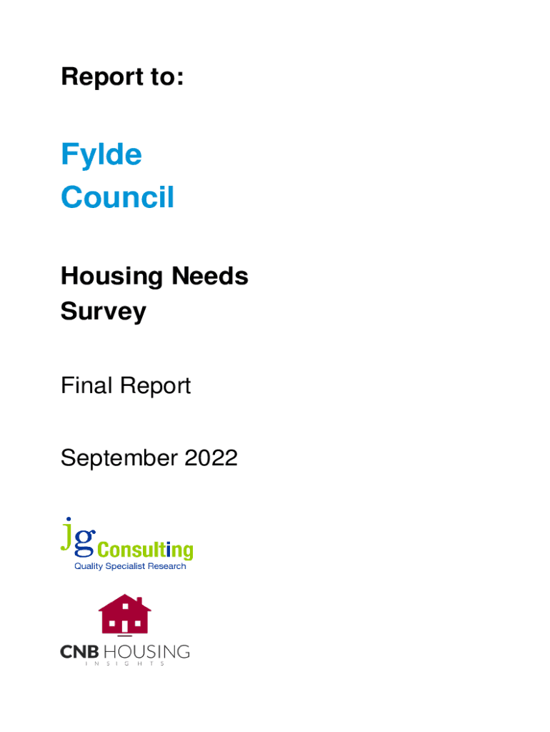 Fillable Online Fylde Council are undertaking a Housing... Fax Email