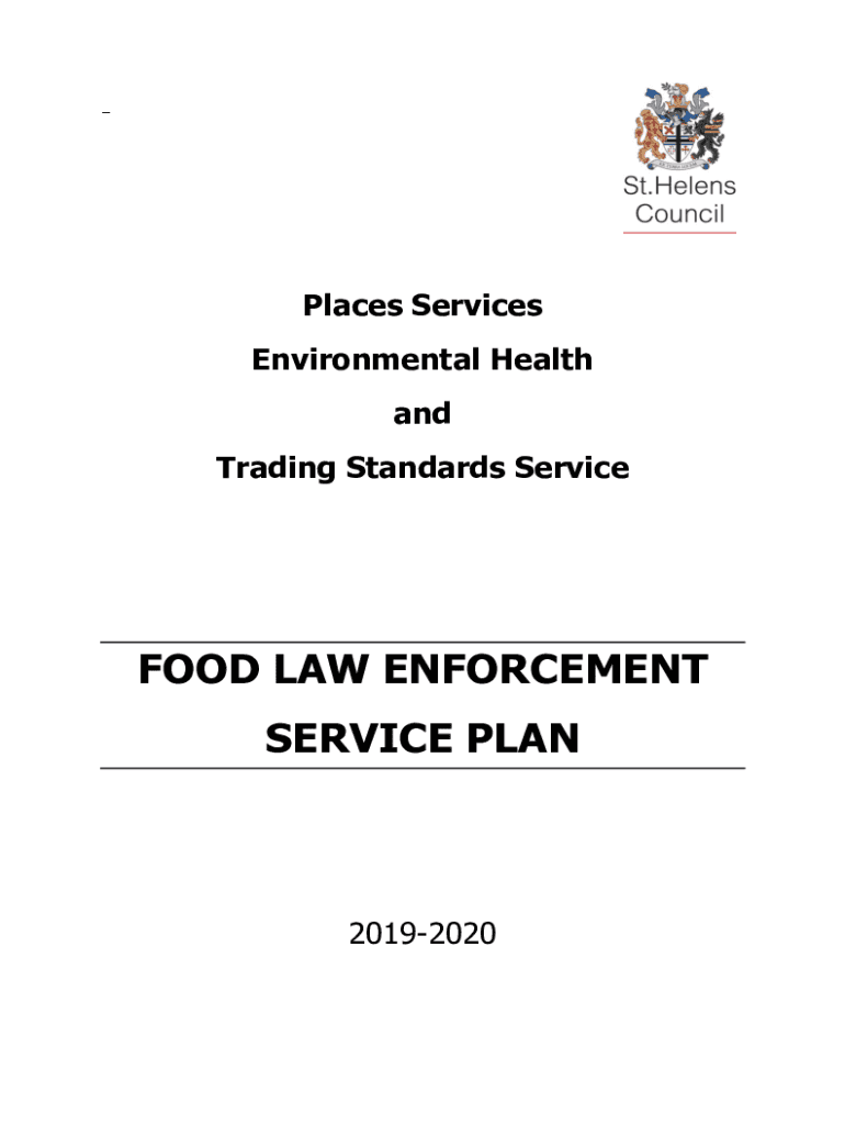 Fillable Online Food and Feed Law Enforcement Plan Derby City Council