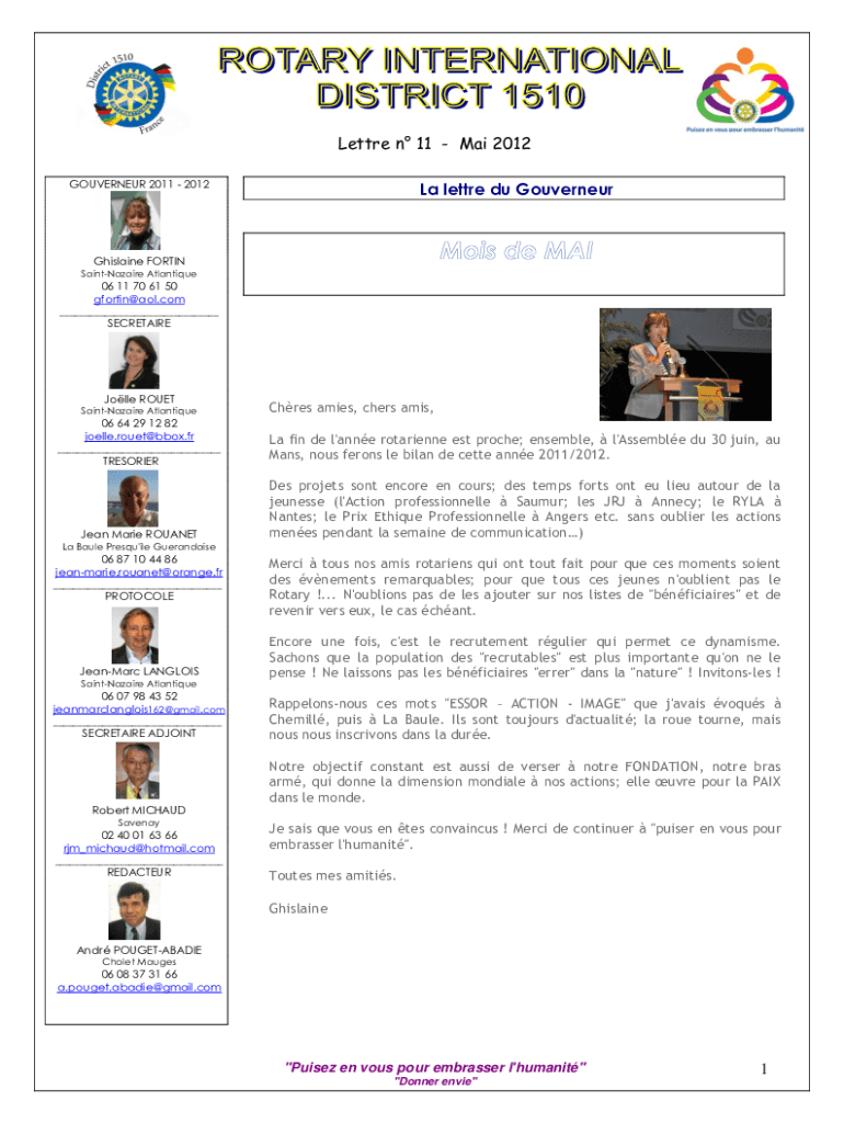 Remplissable En Ligne La lettre du Gouverneur Fax Email Imprimer