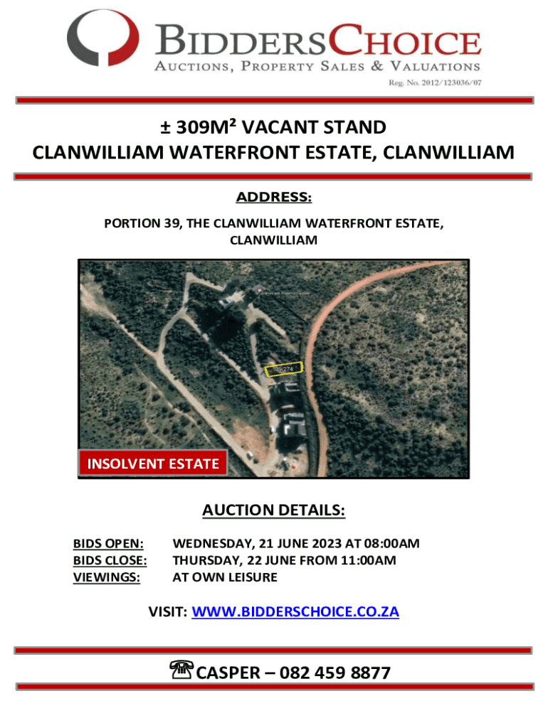 Fillable Online bidderschoice co Vacant land / plot on auction in