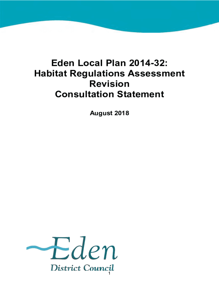 Fillable Online Habitat Regulations Assessment Revision Consultation
