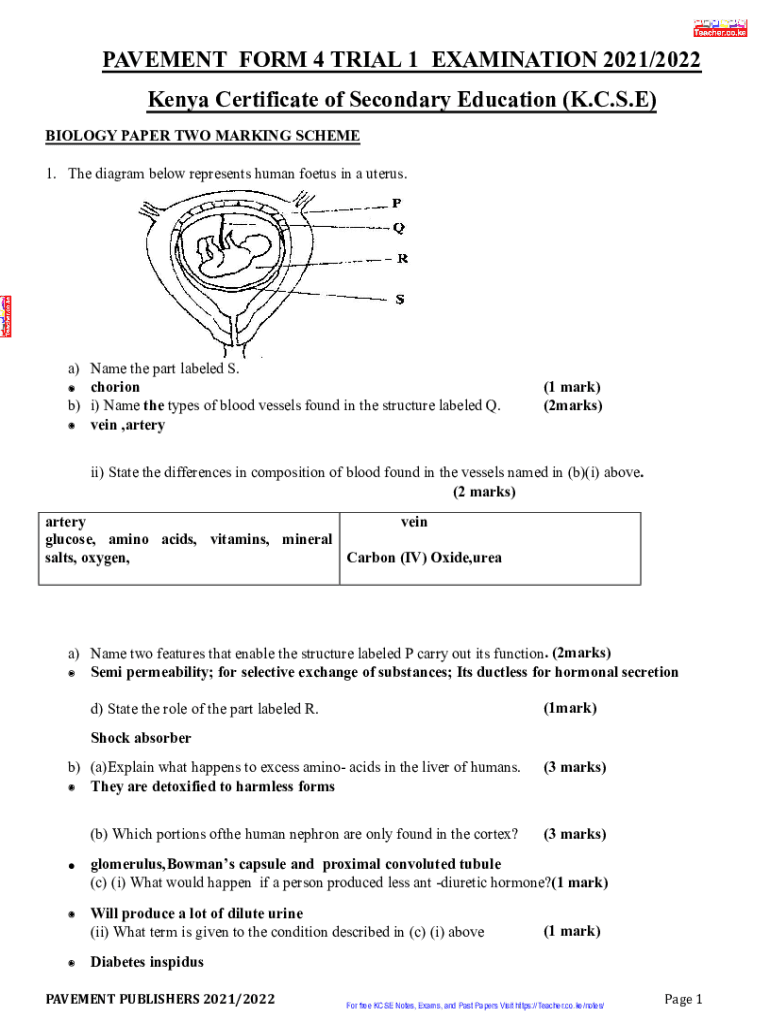 Fillable Online Term 3 Form 3 Biology Exam Paper 1 Fax Email Print