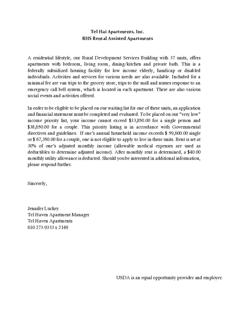 Fillable Online TEL HAVEN APARTMENTS, Honey Brook PA Fax Email Print