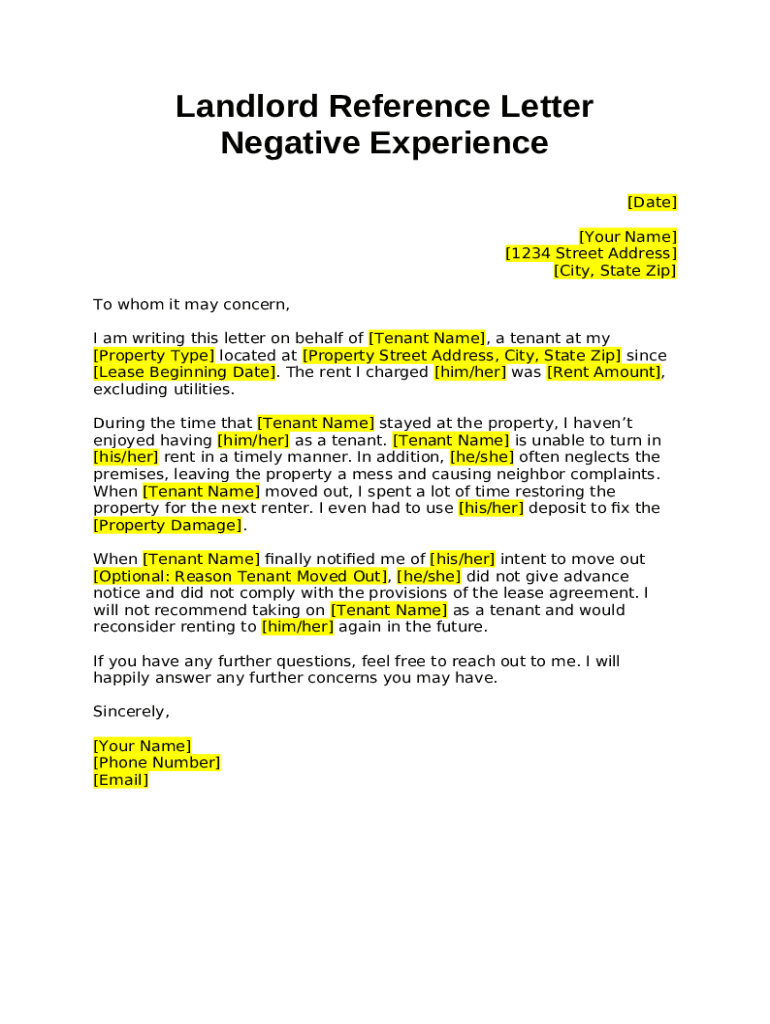 Landlord Letter Template Doc Template pdfFiller