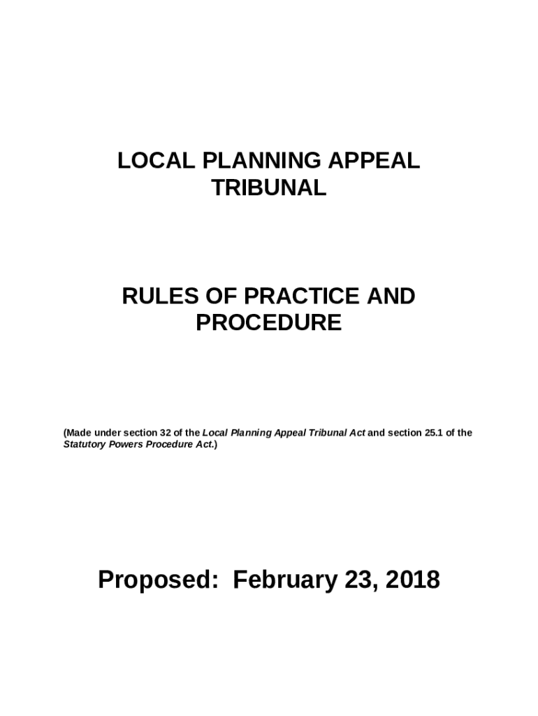 local planning appeal tribunal rules of practice Doc Template