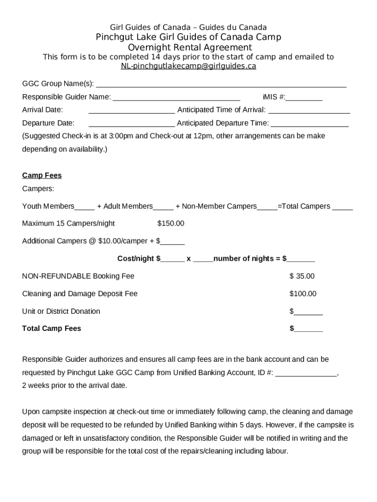 shorttermcontractguidelines s Girl Guides of Doc Template