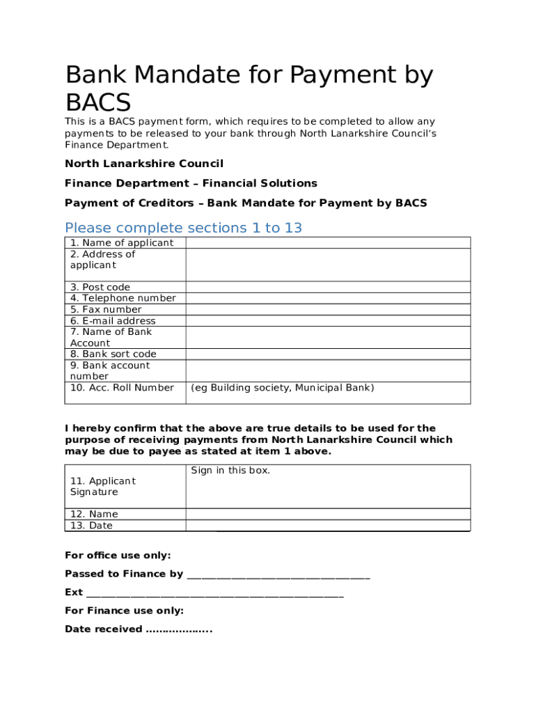  supplier bank details for BACS paymentsEast Sussex Doc Template