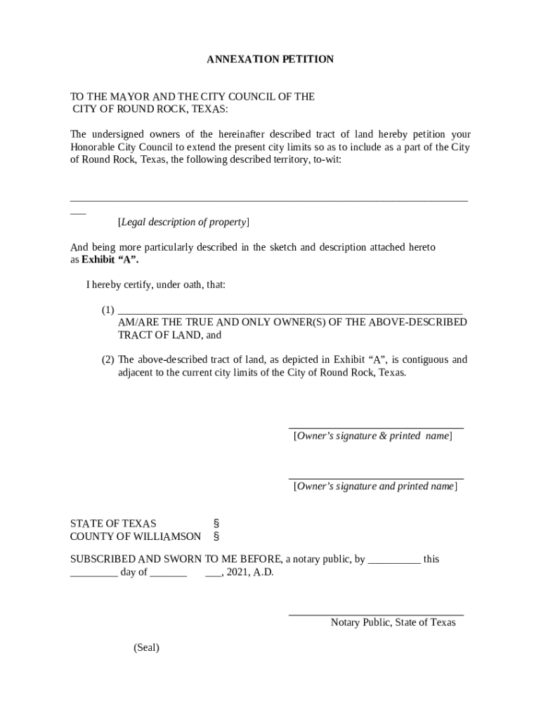 an ordinance for voluntary annexation of land adjacent and Doc Template