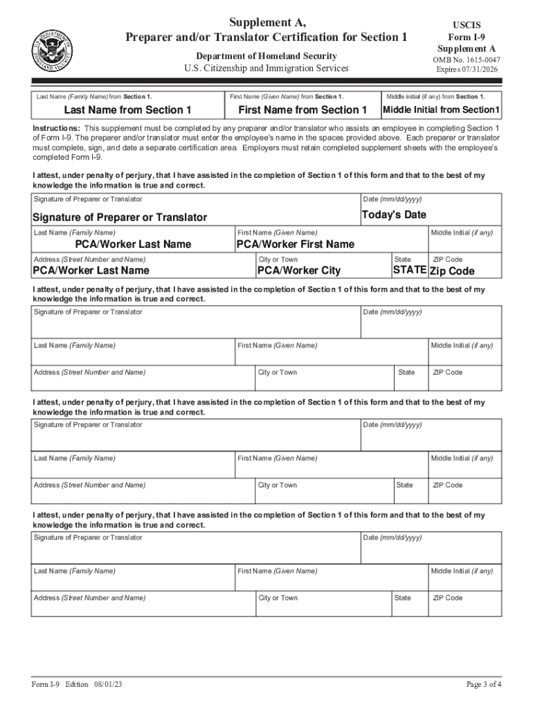 Fillable Online Employment Eligibility Verification New Form I-9 for