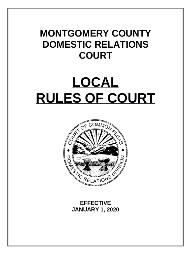 Local Court Rules Montgomery County Common Pleas Court Doc Template