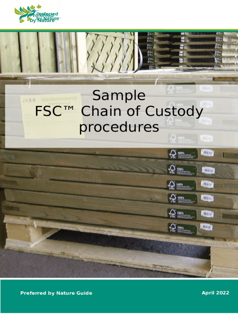 Sample FSC and PEFC Chain of Custody procedures Doc Template pdfFiller