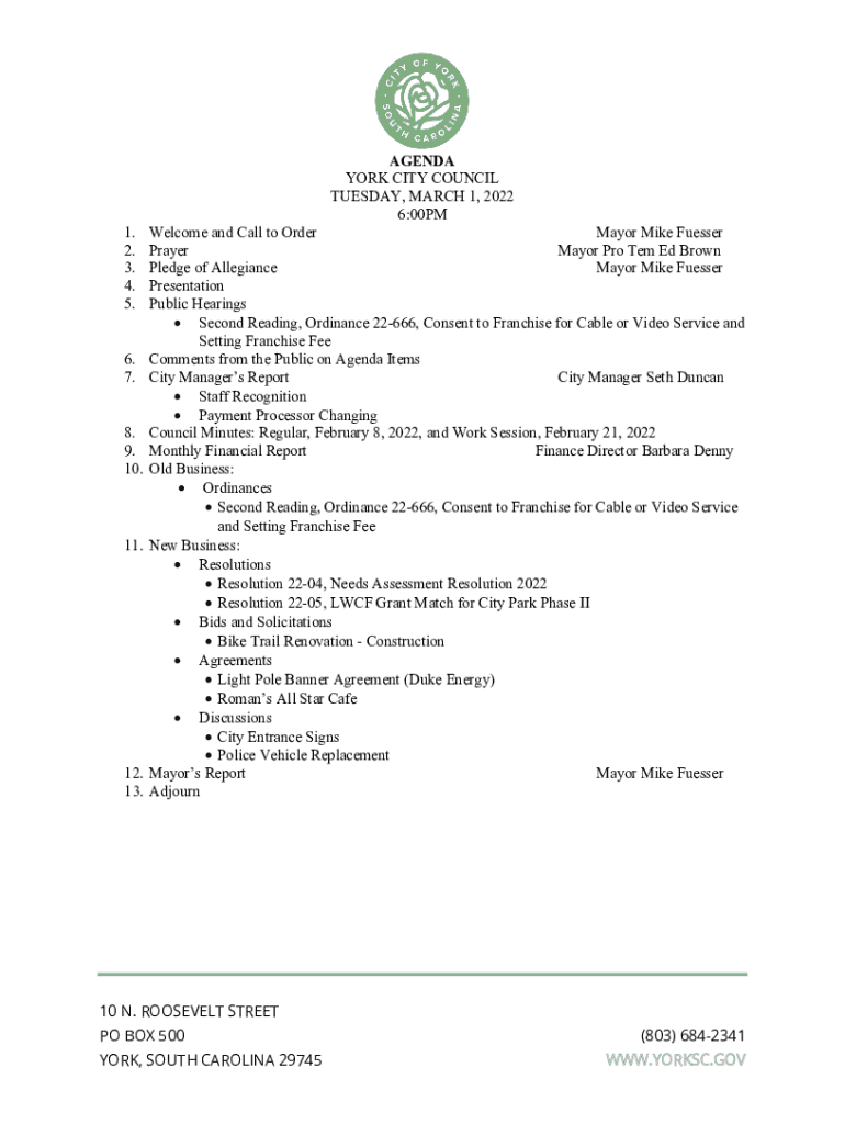 Fillable Online Fort Mill, Clover, Tega Cay, York SC election candidate list Fax Email Print