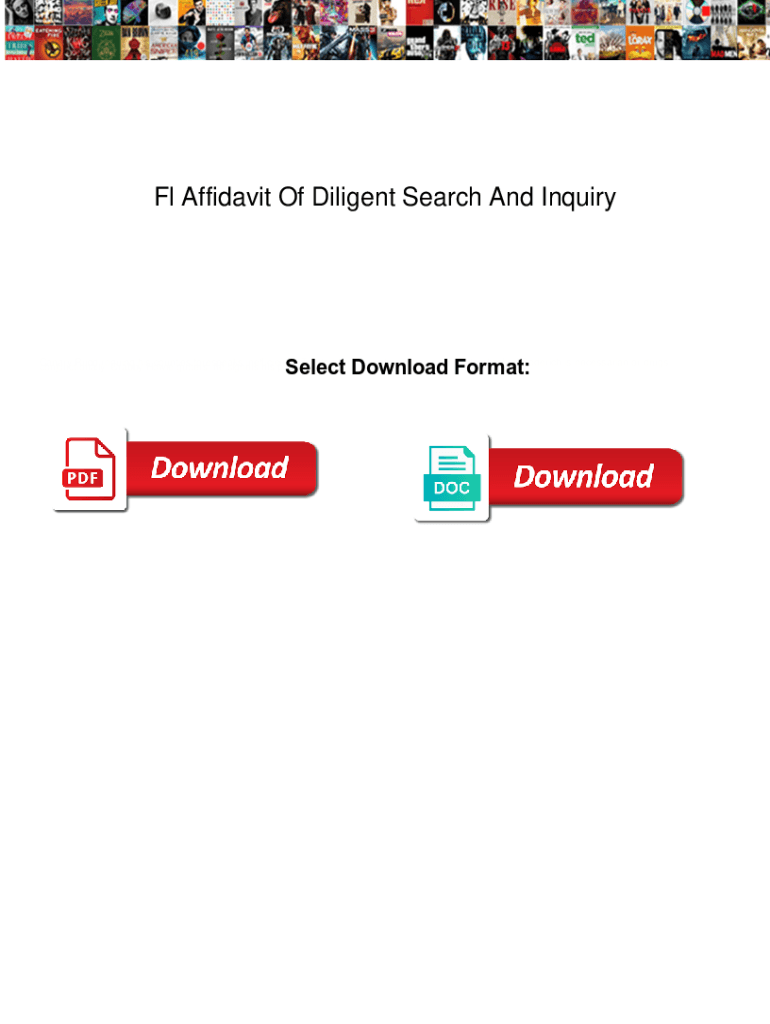 Fillable Online Fl Affidavit Of Diligent Search And Inquiry. Fl