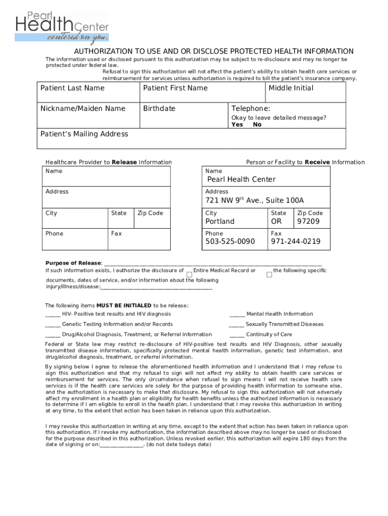 AAD JAAD HIPAA Patient Authorization +Consent to Doc Template