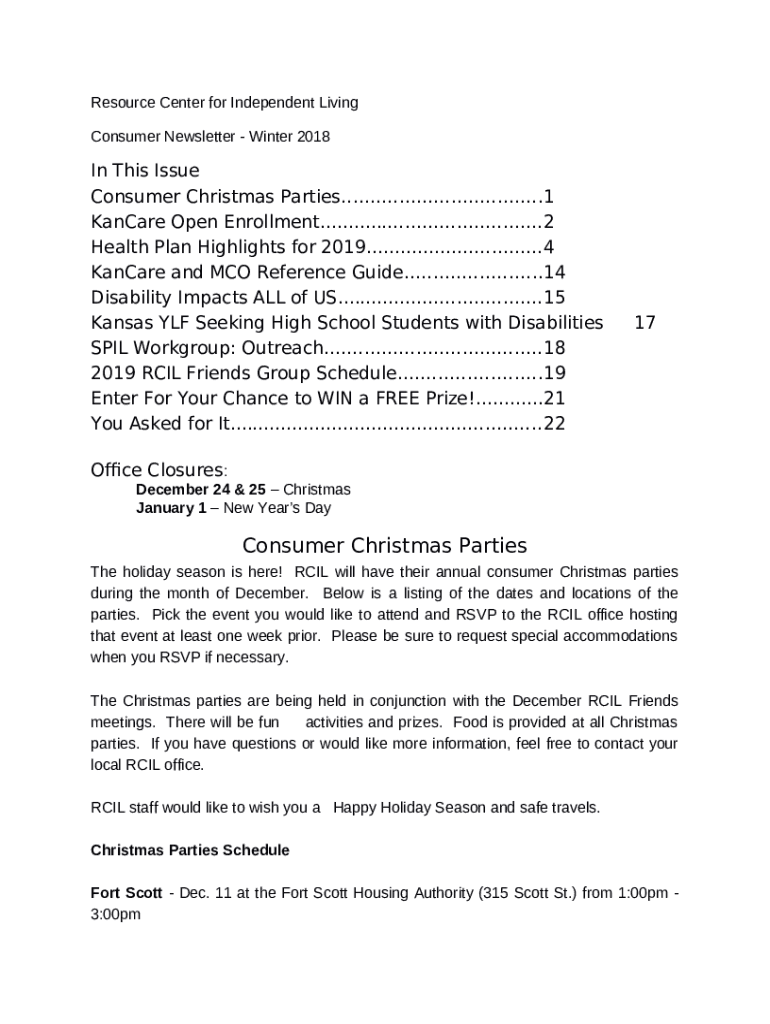 Resource Center for Independent Living Doc Template pdfFiller