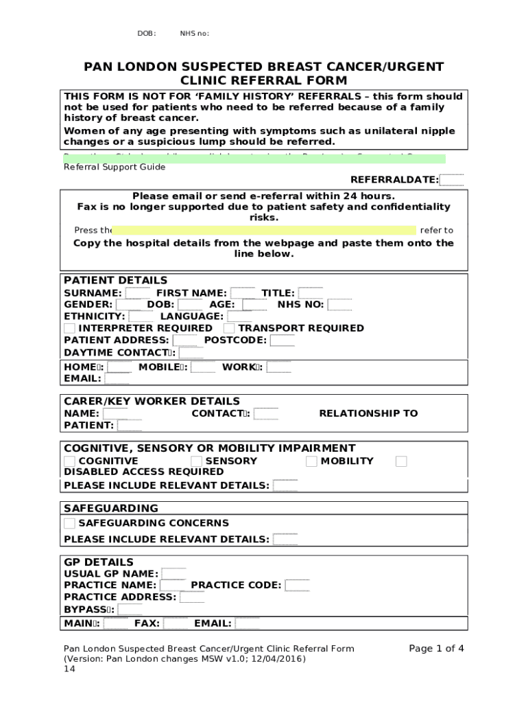 Colorectal 2 Week Referral Doc Template pdfFiller