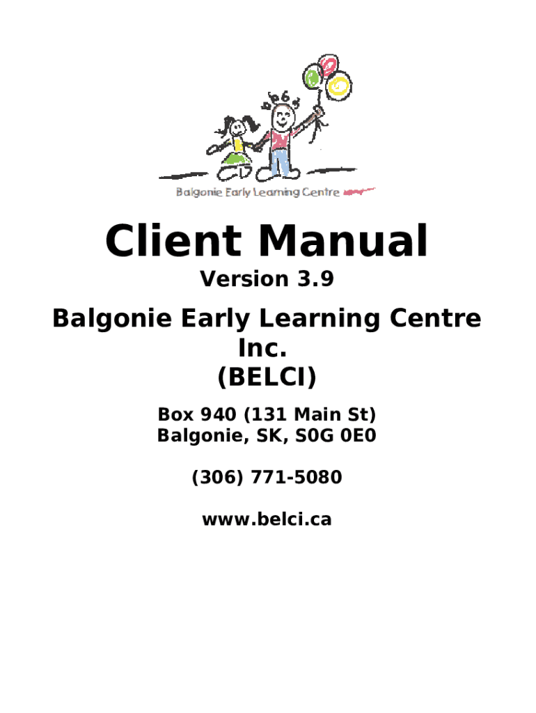 Balgonie Early Learning Centre Inc Doc Template pdfFiller