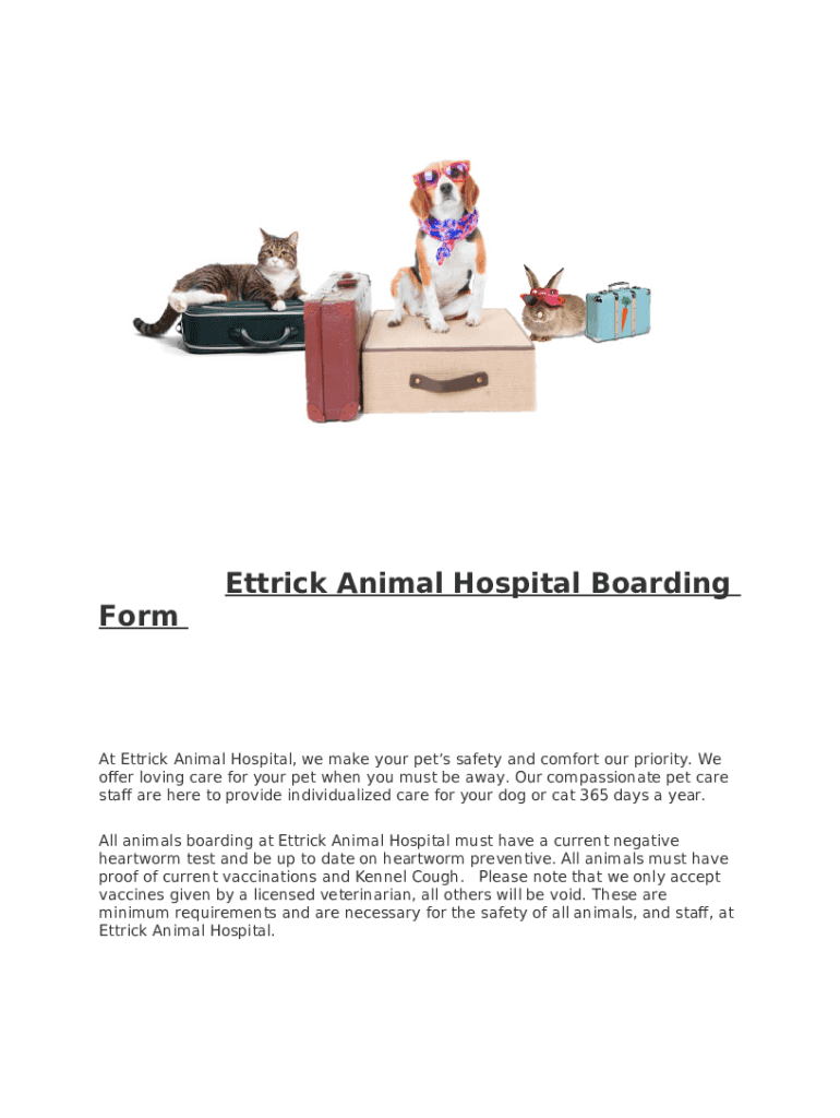 Ettrick Animal Hospital Boarding Doc Template pdfFiller