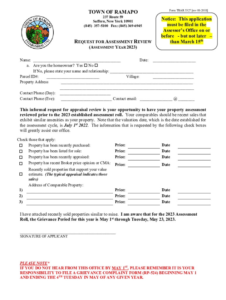 Fillable Online Town of Ramapo Assessment Search Online PROS v1.0.0