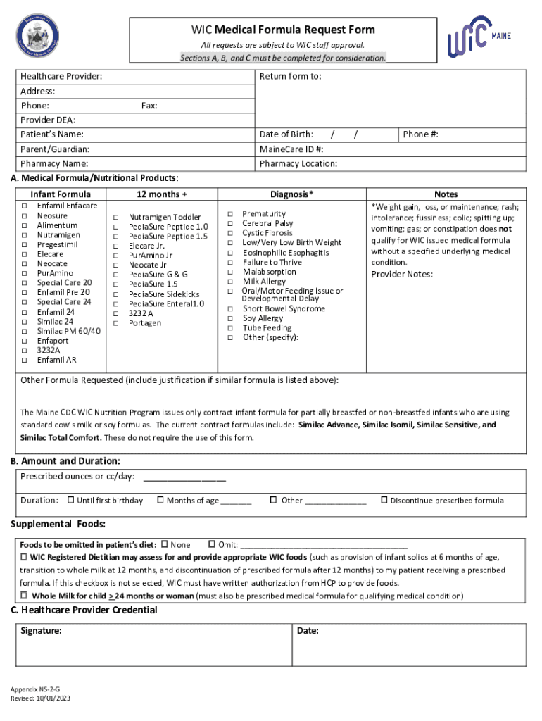 Fillable Online Medical Formula Request Form Fax Email Print pdfFiller